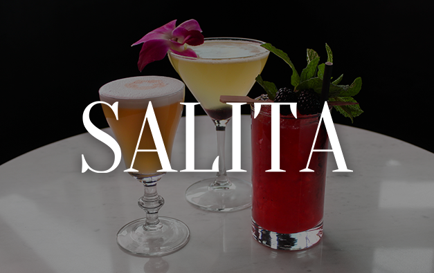 Salita logo over a photo of cocktails
